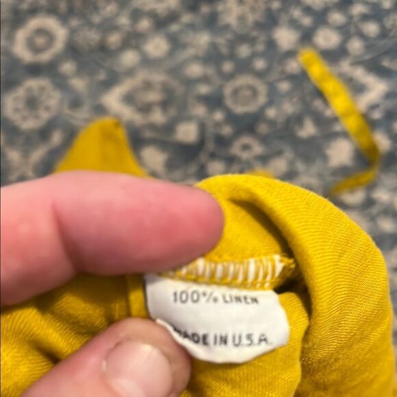 SOLD Bryn Walker Yellow Sleeveless Linen Pullover Top Boho Coastal Minimalist - Picture 9 of 9